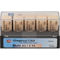 IPS Empress® CAD Multi for CEREC - 5 darabos csomag, méret C14, A2 - 602599 IPS Empress® CAD Multi for CEREC - 5 darabos csomag, méret C14, A2 - 602599