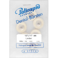 Lederscheiben, polírkefe, Ø 17 mm, szereletlen, 6 darab
