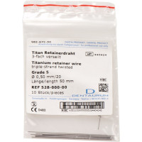 Titan Retainerdraht, 10 darabos csomag, 3-fach verseilt, Grade 5, Ø 0,50 mm