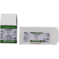 RESORBA® Polyester - 12 darabos csomag, , zöld, 45 cm, HRT 18, USP 4/0 - 8062D