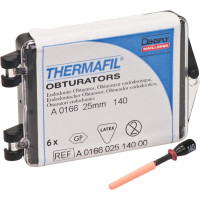 Thermafil (25 mm) (ISO 140), Obturator, ISO 140 röntgenopák, Guttapercha, műanyag, 25 mm, 6 darab