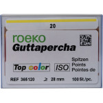 Top color (ISO 20), Guttapercha-csúcs, Doboz, ISO 20 rózsaszín, Guttapercha, 28 mm, 100 darab