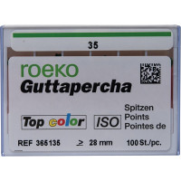 Top color (ISO 35), Guttapercha-csúcs, Doboz, ISO 35 rózsaszín, Guttapercha, 28 mm, 100 darab