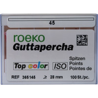 Top color (ISO 45), Guttapercha-csúcs, Doboz, ISO 45 rózsaszín, Guttapercha, 28 mm, 100 darab