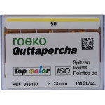 Top color (ISO 50), Guttapercha-csúcs, Doboz, ISO 50 rózsaszín, Guttapercha, 28 mm, 100 darab
