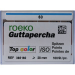 Top color (ISO 60), Guttapercha-csúcs, Doboz, ISO 60 rózsaszín, Guttapercha, 28 mm, 100 darab