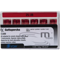 Mtwo (28 mm) (6 %) (ISO 25), Guttapercha-csúcs, ISO 25 rózsaszín, Guttapercha, 28 mm, 60 darab