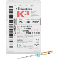 K3 NiTi-Feilen gyökércsatorna tágító, ISO 025, Taper.08, 25 mm, 6 darab