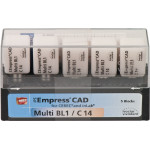 IPS Empress® CAD Multi for CEREC - 5 darabos csomag, méret C14, BL1 - 607683 IPS Empress® CAD Multi for CEREC - 5 darabos csomag, méret C14, BL1 - 607683