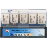 IPS Empress® CAD Multi for CEREC - 5 darabos csomag, méret C14, BL3 - 607684 IPS Empress® CAD Multi for CEREC - 5 darabos csomag, méret C14, BL3 - 607684
