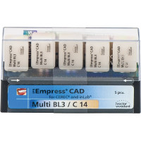 IPS Empress® CAD Multi for CEREC - 5 darabos csomag, méret C14, BL3 - 607684 IPS Empress® CAD Multi for CEREC - 5 darabos csomag, méret C14, BL3 - 607684