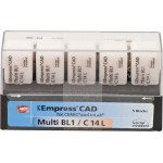 IPS Empress® CAD Multi for CEREC - 5 darabos csomag, méret C14L, BL1 - 607672 IPS Empress® CAD Multi for CEREC - 5 darabos csomag, méret C14L, BL1 - 607672