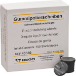 Polírozó (Fém), szereletlen ISO 220 Korong, fekete, Gumi, 3,5 mm, 100 darab