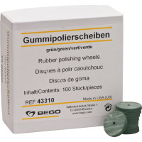 Polírozó (Fém), szereletlen ISO 220 Korong, zöld, Gumi, 3,5 mm, 100 darab