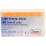 Guttapercha-csúcs (30 mm) (2 %) (ISO 50), ISO 50 világossárga, Guttapercha, 30 mm, 120 darab