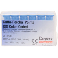 Guttapercha-csúcs (30 mm) (2 %) (ISO 60), ISO 60 világoskék, Guttapercha, 30 mm, 120 darab Guttapercha-csúcs (30 mm) (2 %) (ISO 60), ISO 60 világoskék, Guttapercha, 30 mm, 120 darab