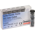 Guttapercha-csúcs (30 mm) (2 %) (ISO 80), ISO 80 szürke, Guttapercha, 30 mm, 120 darab