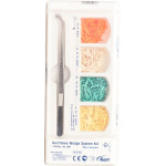 Ahorn-Interdentalkeile - választék 1.000 db (sárga, zöld, narancssárga, fehér), 1 Adapter - 830