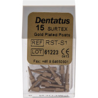 Surtex Classic (Gold) (S), (1,05 x 7,8 mm), Gyökércsap (Acél), aranyozott, Nemesacél, 15 darab
