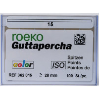 Guttapercha ISO color, 10 darab, ISO 015