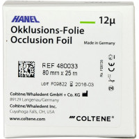 HANEL Occlusions-Folie, einseitig 12 µm - Spenderbox 25 m zöld, 80 mm breit - 480033 HANEL Occlusions-Folie, einseitig 12 µm - Spenderbox 25 m zöld, 80 mm breit - 480033