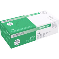 DERMA SKIN Latexhandschuhe - 100 darabos csomag, puderfrei, naturlatex, M - 1703
