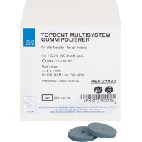Multisystem, Polírozó (Fém), szereletlen ISO 220 Korong, közepes, Gumi, 3,1 mm, 100 darab
