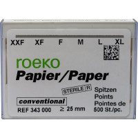 Conventional (1-6) (XXF - XL), Papírcsúcs, sterilen csomagolva, fehér, Papír, 500 darab