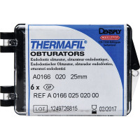 Thermafil (25 mm) (ISO 20), Obturator, ISO 20 röntgenopák, Guttapercha, műanyag, 25 mm, 6 darab