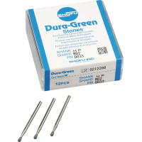 Dura Green (RD2) (ISO 24) Medium, Polírozó, Kézidarab (HP, Ø 2,35 mm, ISO 104) ISO 24 Körte, ISO-Forma 243, Szilíciumkarbid, 12 darab