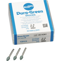 Dura Green (FL4) (ISO 45) Medium, Polírozó, Könyökdarab (CA, Ø 2,35 mm, ISO 204) ISO 45 Láng, ISO-Forma 251, Szilíciumkarbid, 12 darab