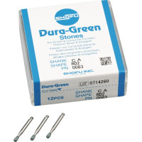 Dura Green (RD2) (ISO 24) Medium, Polírozó, Könyökdarab (CA, Ø 2,35 mm, ISO 204) ISO 24 Körte, ISO-Forma 243, Szilíciumkarbid, 12 darab