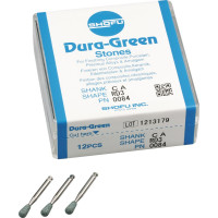 Dura Green (RD3) (ISO 36) Medium, Polírozó, Könyökdarab (CA, Ø 2,35 mm, ISO 204) ISO 36 Körte, ISO-Forma 243, Szilíciumkarbid, 12 darab