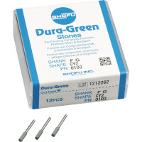 Dura Green (CY2) (ISO 25) Medium, Polírozó, Turbina (FG, Ø 1,6 mm, ISO 314) ISO 25 Henger, ISO-Forma 112, Szilíciumkarbid, 12 darab