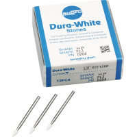 Dura White (FL3) (ISO 30) Fine, Polírozó, Kézidarab (HP, Ø 2,35 mm, ISO 104) ISO 30 Láng, ISO-Forma 251, Alumíniumoxid, 12 darab