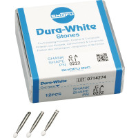 Dura White (FL1) (ISO 30) Fine, Polírozó, Könyökdarab (CA, Ø 2,35 mm, ISO 204) ISO 30 Láng, ISO-Forma 251, Alumíniumoxid, 12 darab
