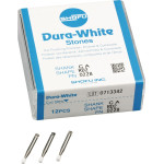 Dura White (RD2) (ISO 24) Fine, Polírozó, Könyökdarab (CA, Ø 2,35 mm, ISO 204) ISO 24 Körte, ISO-Forma 243, Alumíniumoxid, 12 darab