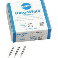 Dura White (RD2) (ISO 24) Fine, Polírozó, Könyökdarab (CA, Ø 2,35 mm, ISO 204) ISO 24 Körte, ISO-Forma 243, Alumíniumoxid, 12 darab