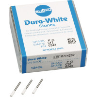 Dura White (CY2) (ISO 25) Fine, Polírozó, Turbina (FG, Ø 1,6 mm, ISO 314) ISO 25 Henger, ISO-Forma 112, Alumíniumoxid, 12 darab