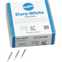 Dura White (RD2) (ISO 24) Fine, Polírozó, Turbina (FG, Ø 1,6 mm, ISO 314) ISO 24 Körte, ISO-Forma 243, Alumíniumoxid, 12 darab