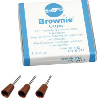 Silikonpolierer BROWNIE®, szilikon polírozó, (fém, amalgám) kehely, FG, 12 darab