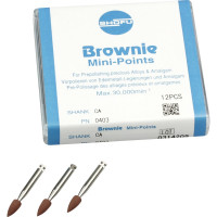 Silikonpolierer BROWNIE®, szilikon polírozó, (fém, amalgám) minicsúcs, RA, 12 darab