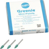 Silikonpolierer GREENIE®, szilikon polírozó, (fém, amalgám), minicsúcs, FG, 12 darab