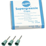 Silikonpolierer SUPERGREENIE®, szilikon polírozó, (fém, amalgám), kehely, FG, 12 darab