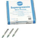 Silikonpolierer SUPERGREENIE®, szilikon polírozó, (fém, amalgám), minicsúcs, RA, 12 darab