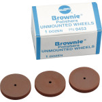 Silikonpolierer BROWNIE®, szilikon polírozó, (fém, amalgám) kerek, szereletlen, 12 darab