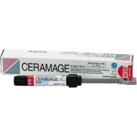 Ceramage (Dentin Body) (2) (W), Leplezőanyagok, fecskendő, fehér, biokompatibilis, Mikrohybrid-kompozit, 73 súly %, 1 darab