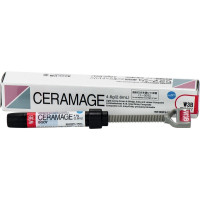 Ceramage (Dentin Body) (3) (W), Leplezőanyagok, fecskendő, fehér, biokompatibilis, Mikrohybrid-kompozit, 73 súly %, 1 darab
