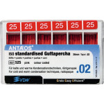 Guttapercha-csúcs (#525) (28 mm) (2 %) (ISO 25), ISO 25 rózsaszín, röntgenopák, Guttapercha, 28 mm, 120 darab