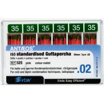 Guttapercha-csúcs (#525) (28 mm) (2 %) (ISO 35), ISO 35 rózsaszín, röntgenopák, Guttapercha, 28 mm, 120 darab